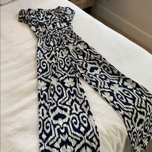 Patterned Wide Leg Jumpsuit